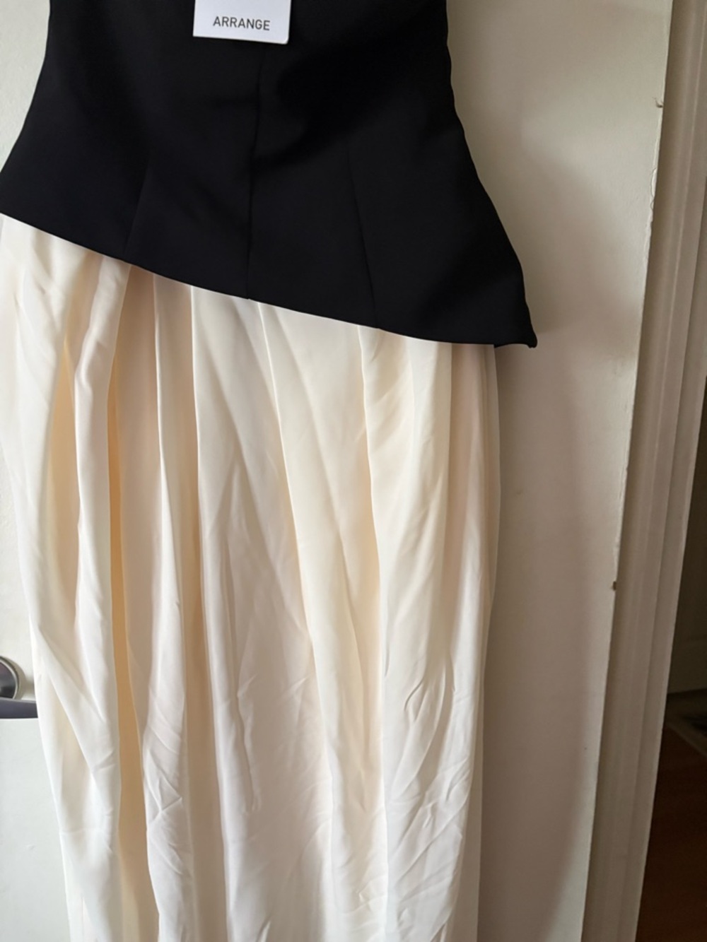 ASOS Arrange Strapless Black and Cream Two-Tone Midi Dress - Picture 6 of 11